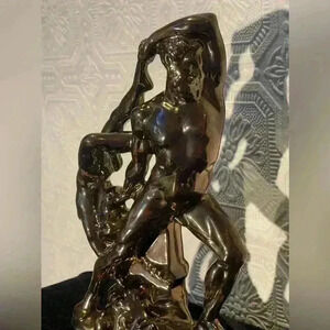 Vintage Ceramic Statue based on the famous statue Hercules throwing  Lichas.